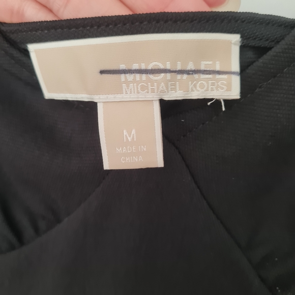 MICHAEL KORS SLIP DRESS WITH FLOUNCE WOMAN BLACK. - Picture 6 of 9